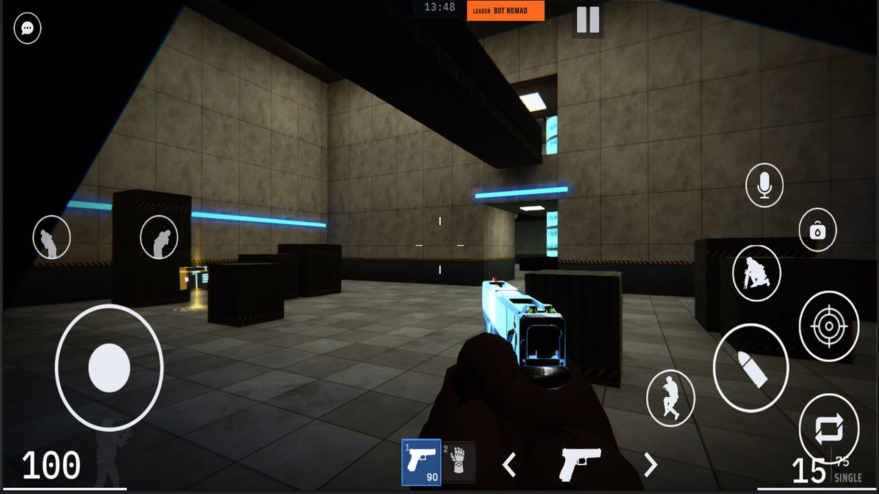 GridFire gameplay inside a lab arena